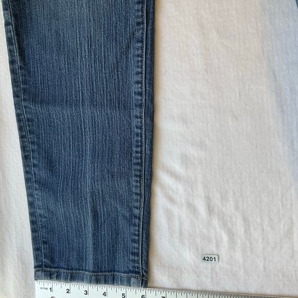 Ann Taylor LOFT Women Curvy Skinny Jeans size 12 Blue Mid Rise Boot Cut - Picture 6 of 10